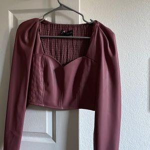 ZARA LEATHER CROP TOP